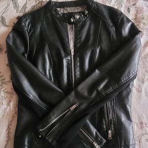 Black rivet leather jacket